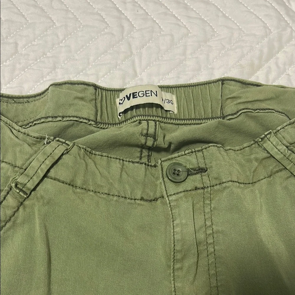 Olive Green Boot Cut Pants - Picture 2 of 6